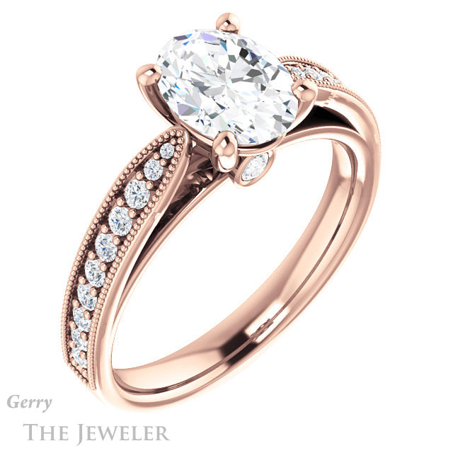 Oval Shaped Forever One Moissanite Engagement Ring #GTJ1163-oval-fo-r 4 Oval Shaped Forever One Moissanite Engagement Ring #GTJ1163-oval-fo-r