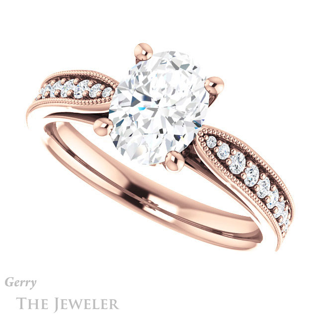 Oval Shaped Forever One Moissanite Engagement Ring #GTJ1163-oval-fo-r 5 Oval Shaped Forever One Moissanite Engagement Ring #GTJ1163-oval-fo-r