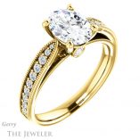 Oval Shaped Forever One Moissanite Engagement Ring #GTJ1163-oval-fo-y