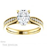Oval Shaped Forever One Moissanite Engagement Ring #GTJ1163-oval-fo-y