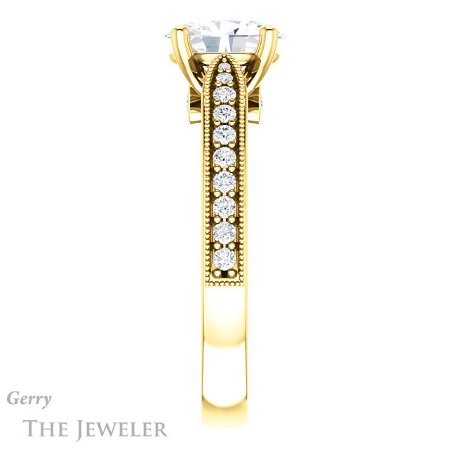 Oval Shaped Forever One Moissanite Engagement Ring #GTJ1163-oval-fo-y
