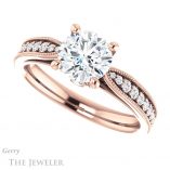 Round Cut Forever One Moissanite Engagement Ring #GTJ1163-round-fo-r 5 Round Cut Forever One Moissanite Engagement Ring #GTJ1163-round-fo-r