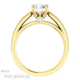 Round Cut Forever One Moissanite Engagement Ring #GTJ1163-round-fo-y