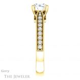 Round Cut Forever One Moissanite Engagement Ring #GTJ1163-round-fo-y