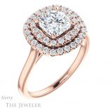 Cushion Cut Forever One Moissanite Engagement Ring #GTJ1164-cushion-fo-r