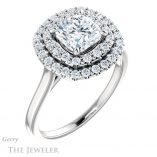 Cushion Cut Forever One Moissanite Engagement Ring #GTJ1164-cushion-fo-w