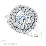 Cushion Cut Forever One Moissanite Engagement Ring #GTJ1164-cushion-fo-w