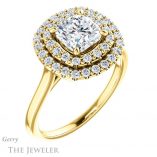 Cushion Cut Forever One Moissanite Engagement Ring #GTJ1164-cushion-fo-y