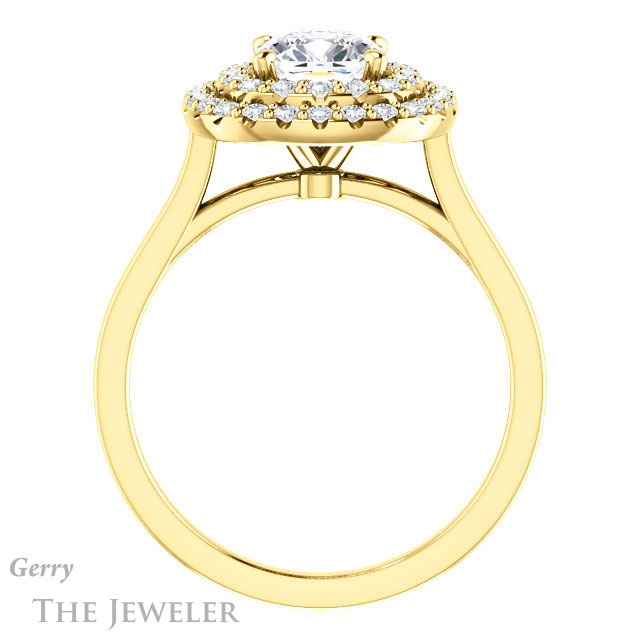 Cushion Cut Forever One Moissanite Engagement Ring #GTJ1164-cushion-fo-y