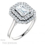 Emerald Cut Forever Brilliant Moissanite Engagement Ring #GTJ1164-emerald-fb-w