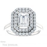 Emerald Cut Forever Brilliant Moissanite Engagement Ring #GTJ1164-emerald-fb-w