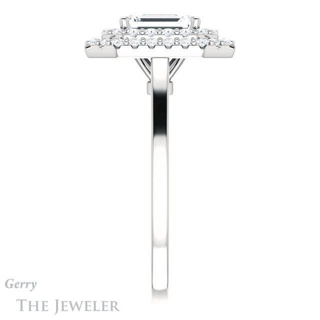 Emerald Cut Forever Brilliant Moissanite Engagement Ring #GTJ1164-emerald-fb-w