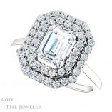 Emerald Cut Forever Brilliant Moissanite Engagement Ring #GTJ1164-emerald-fb-w