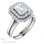Emerald Cut Forever Brilliant Moissanite Engagement Ring #GTJ1164-emerald-fb-w