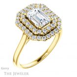 Emerald Cut Forever Brilliant Moissanite Engagement Ring #GTJ1164-emerald-fb-y