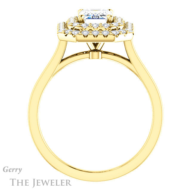 Emerald Cut Forever Brilliant Moissanite Engagement Ring #GTJ1164-emerald-fb-y