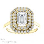 Emerald Cut Forever Brilliant Moissanite Engagement Ring #GTJ1164-emerald-fb-y