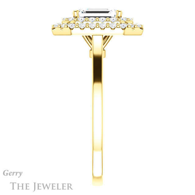 Emerald Cut Forever Brilliant Moissanite Engagement Ring #GTJ1164-emerald-fb-y
