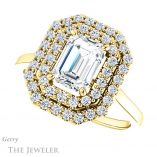 Emerald Cut Forever Brilliant Moissanite Engagement Ring #GTJ1164-emerald-fb-y