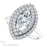 Marquise Cut Forever Brilliant Moissanite Engagement Ring #GTJ1164-marquise-fb-w