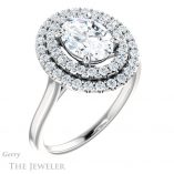Oval Shaped Forever One Moissanite Engagement Ring #GTJ1164-oval-fo-w