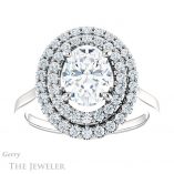 Oval Shaped Forever One Moissanite Engagement Ring #GTJ1164-oval-fo-w