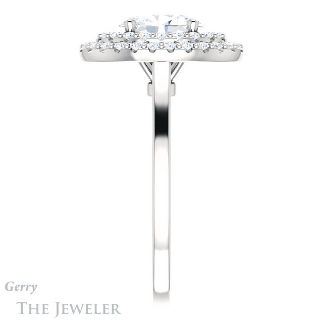 Oval Shaped Forever One Moissanite Engagement Ring #GTJ1164-oval-fo-w