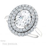 Oval Shaped Forever One Moissanite Engagement Ring #GTJ1164-oval-fo-w