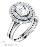 Oval Shaped Forever One Moissanite Engagement Ring #GTJ1164-oval-fo-w