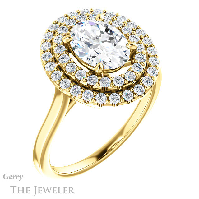 Oval Shaped Forever One Moissanite Engagement Ring #GTJ1164-oval-fo-y 4 Oval Shaped Forever One Moissanite Engagement Ring #GTJ1164-oval-fo-y