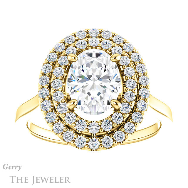 Oval Shaped Forever One Moissanite Engagement Ring #GTJ1164-oval-fo-y 1 Oval Shaped Forever One Moissanite Engagement Ring #GTJ1164-oval-fo-y