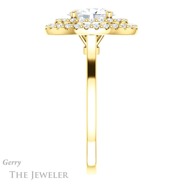 Oval Shaped Forever One Moissanite Engagement Ring #GTJ1164-oval-fo-y 3 Oval Shaped Forever One Moissanite Engagement Ring #GTJ1164-oval-fo-y