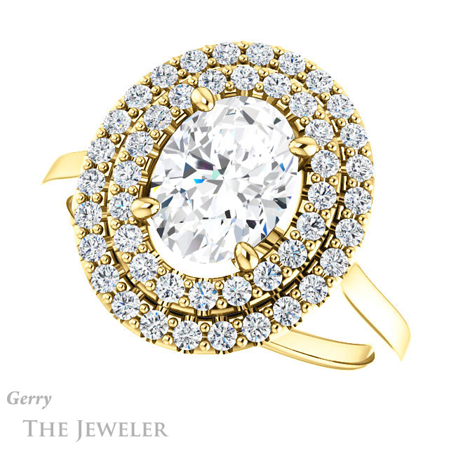 Oval Shaped Forever One Moissanite Engagement Ring #GTJ1164-oval-fo-y 5 Oval Shaped Forever One Moissanite Engagement Ring #GTJ1164-oval-fo-y
