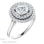 Round Cut Forever One Moissanite Engagement Ring #GTJ1164-round-fo-w