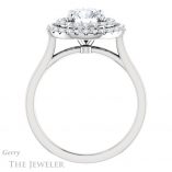 Round Cut Forever One Moissanite Engagement Ring #GTJ1164-round-fo-w