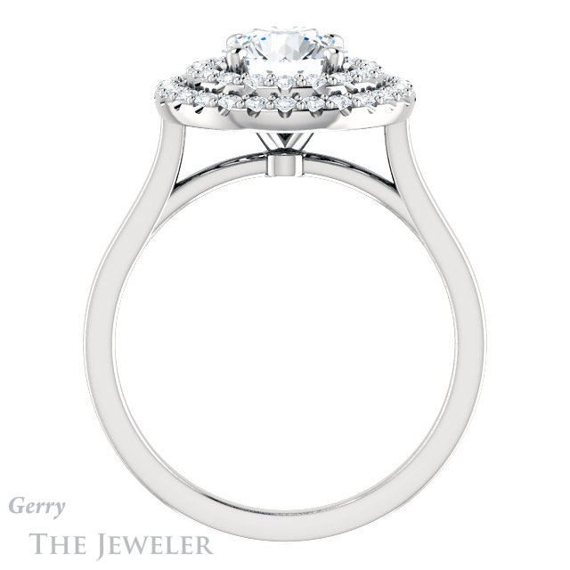 Round Cut Forever One Moissanite Engagement Ring #GTJ1164-round-fo-w