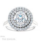 Round Cut Forever One Moissanite Engagement Ring #GTJ1164-round-fo-w