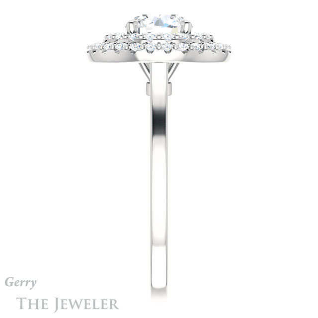 Round Cut Forever One Moissanite Engagement Ring #GTJ1164-round-fo-w