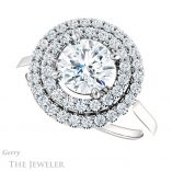 Round Cut Forever One Moissanite Engagement Ring #GTJ1164-round-fo-w
