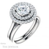 Round Cut Forever One Moissanite Engagement Ring #GTJ1164-round-fo-w