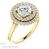 Round Cut Forever One Moissanite Engagement Ring #GTJ1164-round-fo-y 4 Round Cut Forever One Moissanite Engagement Ring #GTJ1164-round-fo-y