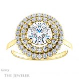Round Cut Forever One Moissanite Engagement Ring #GTJ1164-round-fo-y 1 Round Cut Forever One Moissanite Engagement Ring #GTJ1164-round-fo-y