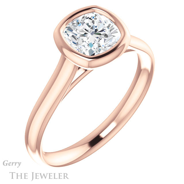 Cushion Cut Forever One Moissanite Engagement Ring #GTJ1170-cushion-fo-r 4 Cushion Cut Forever One Moissanite Engagement Ring #GTJ1170-cushion-fo-r