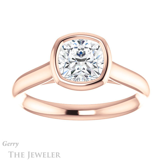 Cushion Cut Forever One Moissanite Engagement Ring #GTJ1170-cushion-fo-r