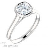 Cushion Cut Forever One Moissanite Engagement Ring #GTJ1170-cushion-fo-w 4 Cushion Cut Forever One Moissanite Engagement Ring #GTJ1170-cushion-fo-w
