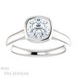 Cushion Cut Forever One Moissanite Engagement Ring #GTJ1170-cushion-fo-w 1 Cushion Cut Forever One Moissanite Engagement Ring #GTJ1170-cushion-fo-w
