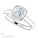 Cushion Cut Forever One Moissanite Engagement Ring #GTJ1170-cushion-fo-w 5 Cushion Cut Forever One Moissanite Engagement Ring #GTJ1170-cushion-fo-w