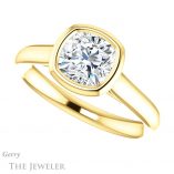 Cushion Cut Forever One Moissanite Engagement Ring #GTJ1170-cushion-fo-y