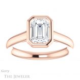 Emerald Cut Forever One Moissanite Engagement Ring #GTJ1170-emerald-fb-r 1 Emerald Cut Forever Brilliant Moissanite Engagement Ring #GTJ1170-emerald-fb-r