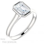 Emerald Cut Forever One Moissanite Engagement Ring #GTJ1170-emerald-fb-w 4 Emerald Cut Forever Brilliant Moissanite Engagement Ring #GTJ1170-emerald-fb-w